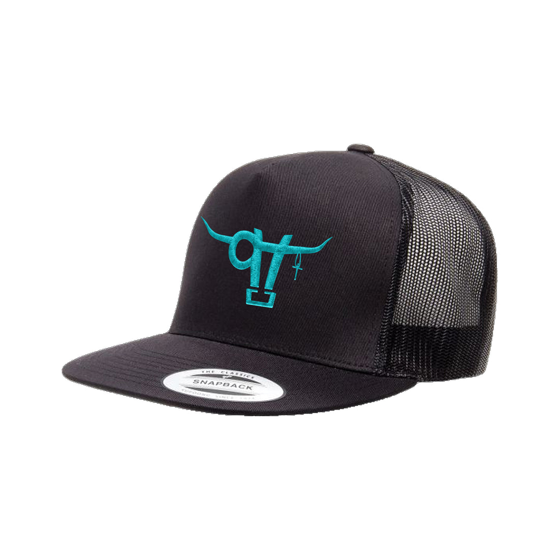 SwingN9T Yupoong 6006 Hat / Black / White / angle on white