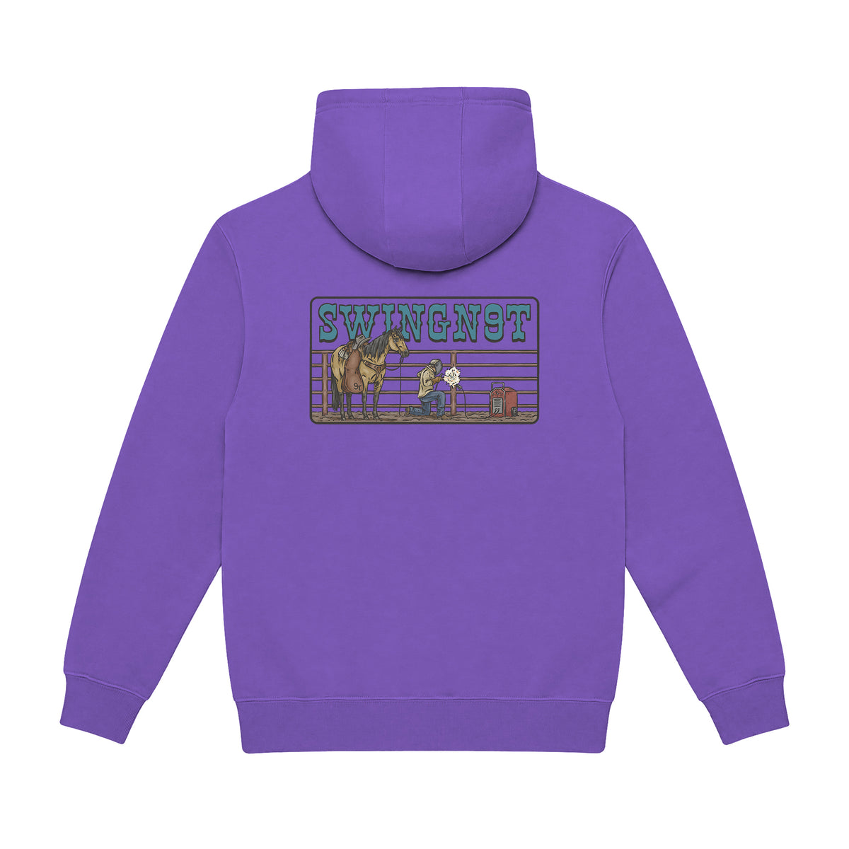 Welder Hoodie / Purple / back on white