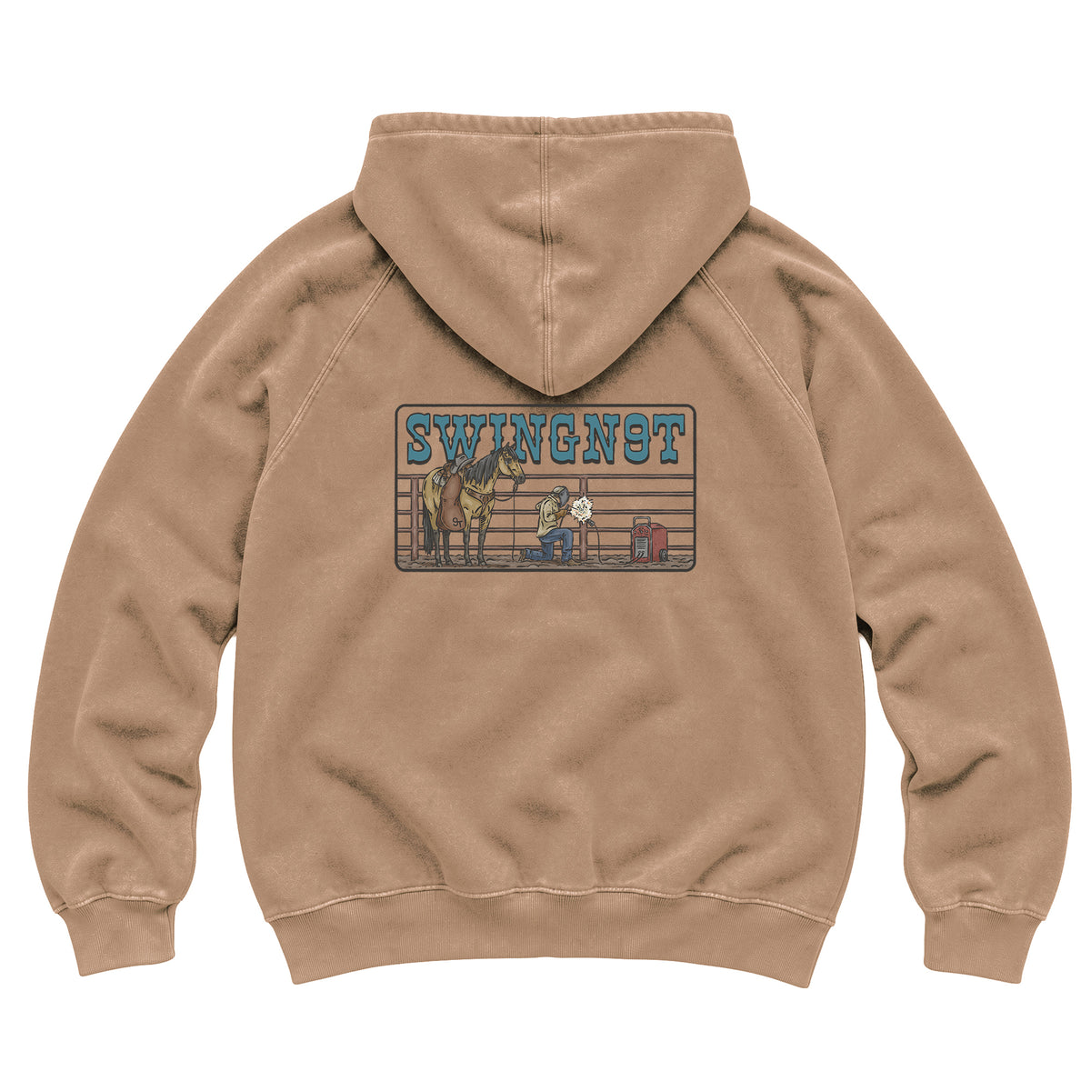 Welder Hoodie / Vintage Coffee / back on white