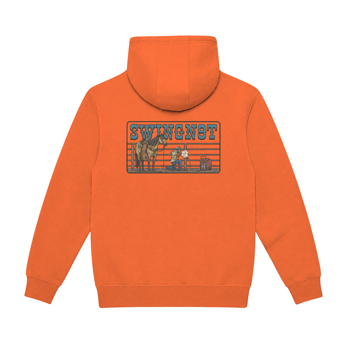 Welder Hoodie / Carrot / back on white