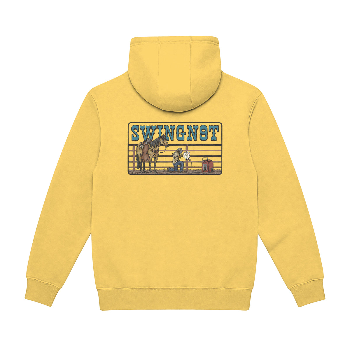 Welder Hoodie / Antique Gold / back on white