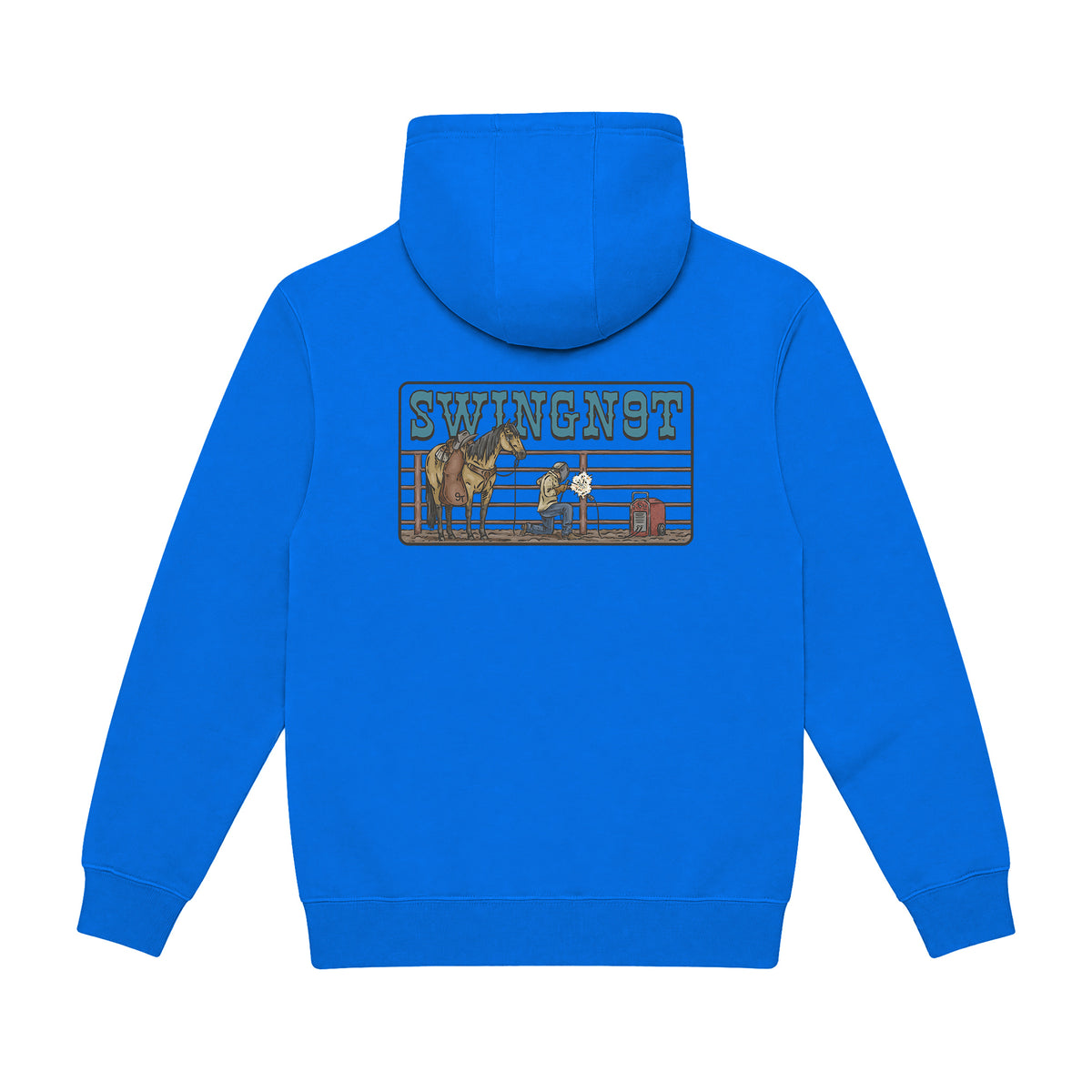 Welder Hoodie / True Royal / back on white