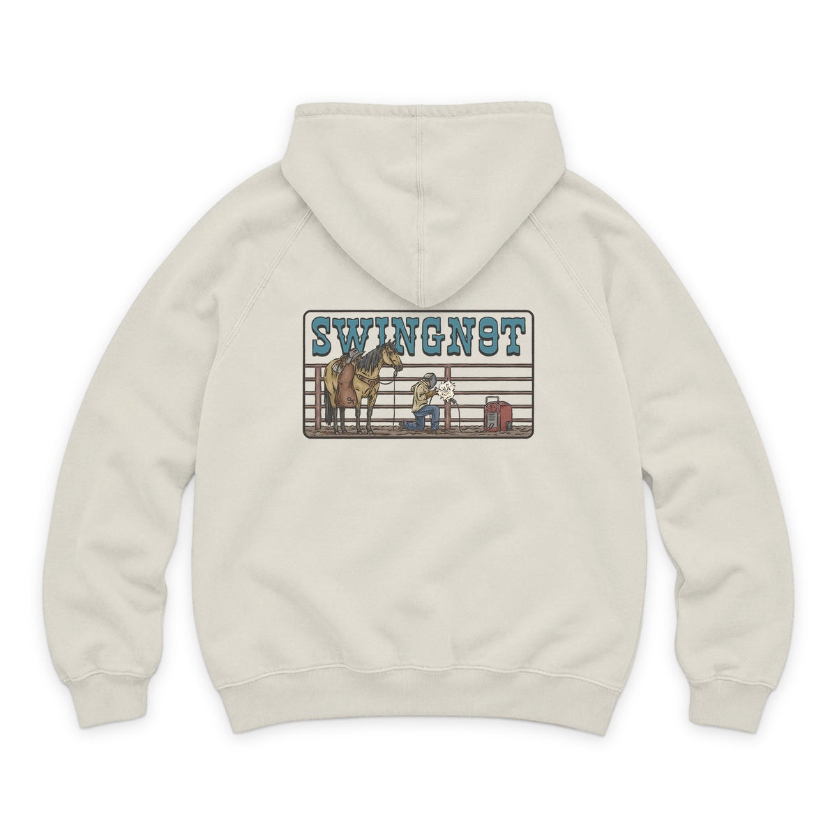 Welder Hoodie / Vintage Arctic / back on white
