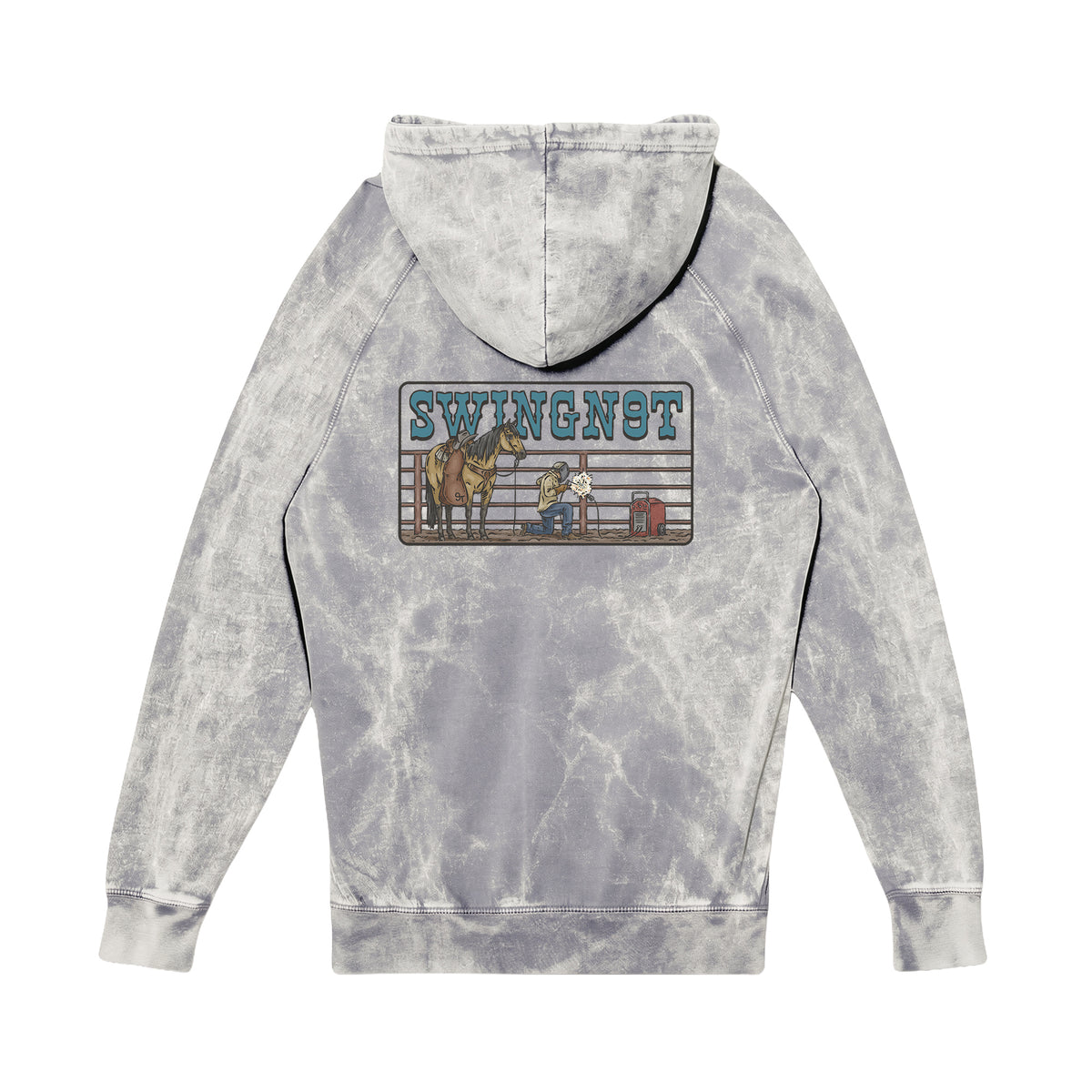 Welder Hoodie / Cloud Rock / back on white