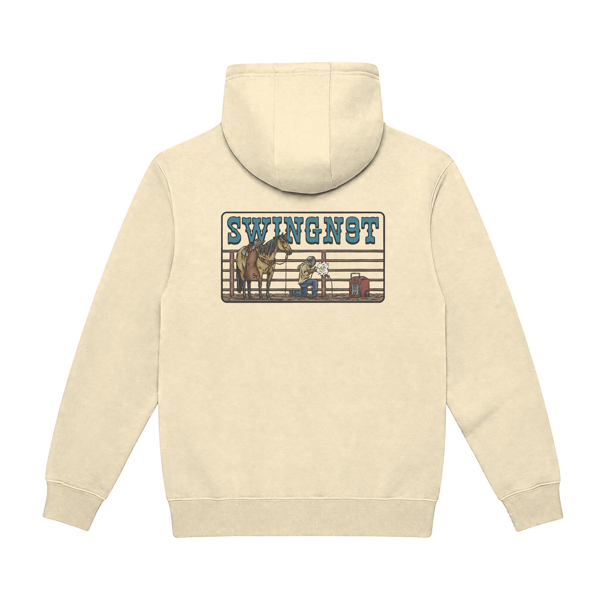 Welder Hoodie / Pina Colada / back on white