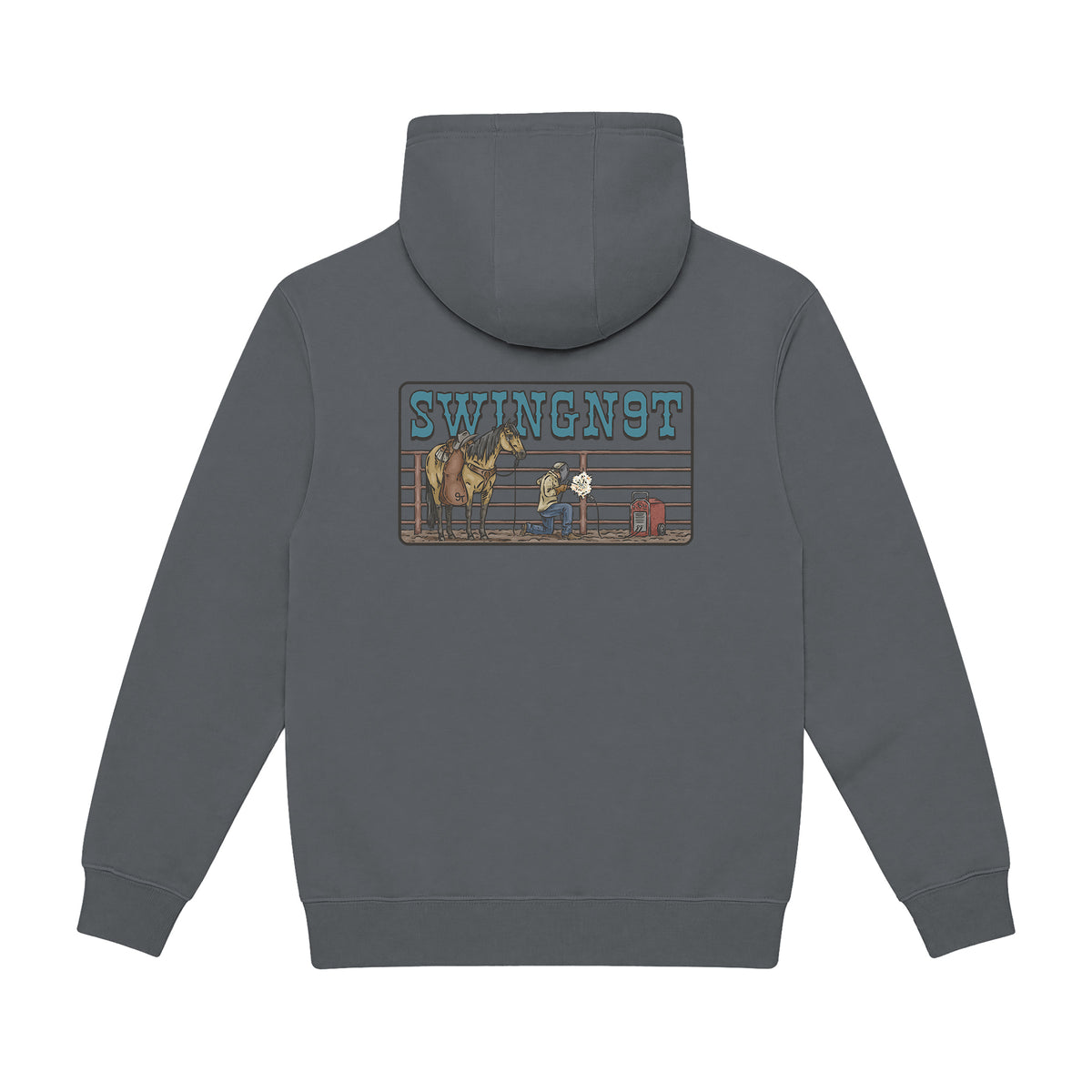 Welder Hoodie / Rock / back on white