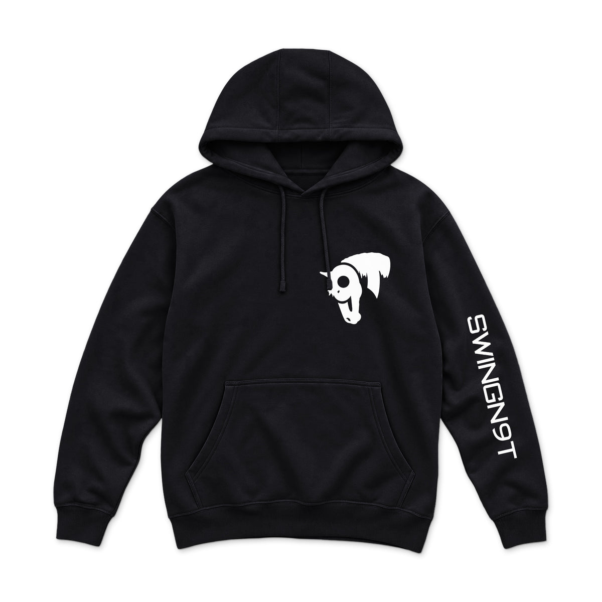Welder Hoodie — Black — front view on white