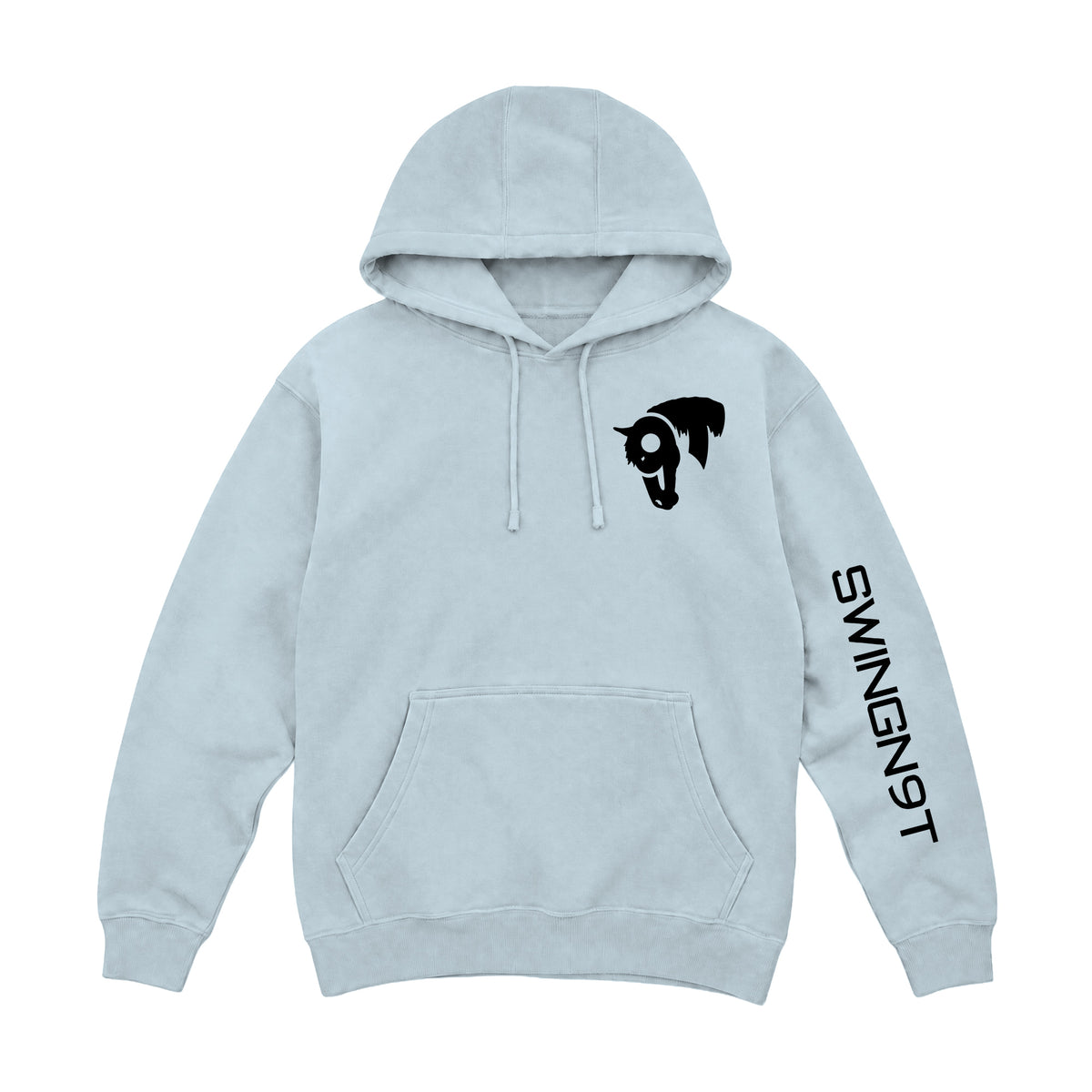 Fear No Valley Hoodie / Blue Mist / front on white