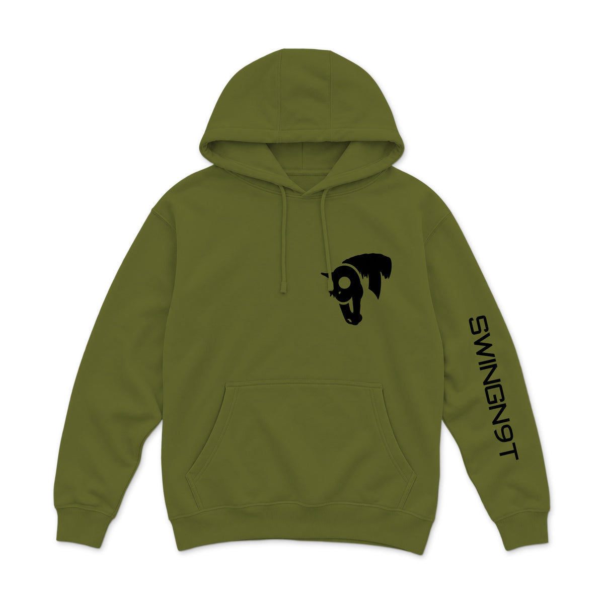 Fear No Valley Hoodie / Army Green / front on white