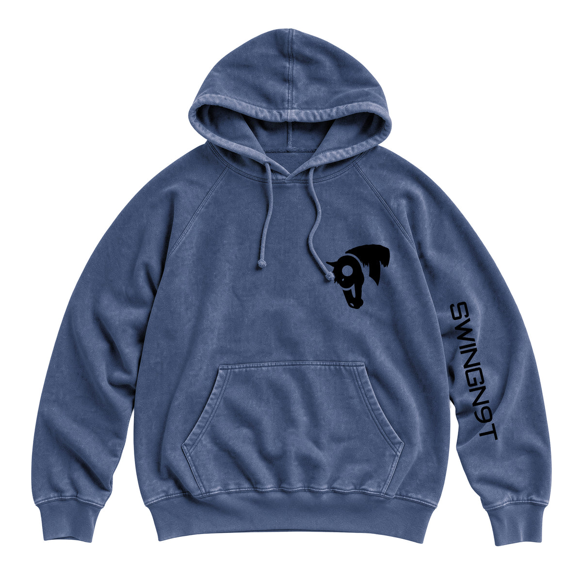 Fear No Valley Hoodie / Vintage Denim / front on white