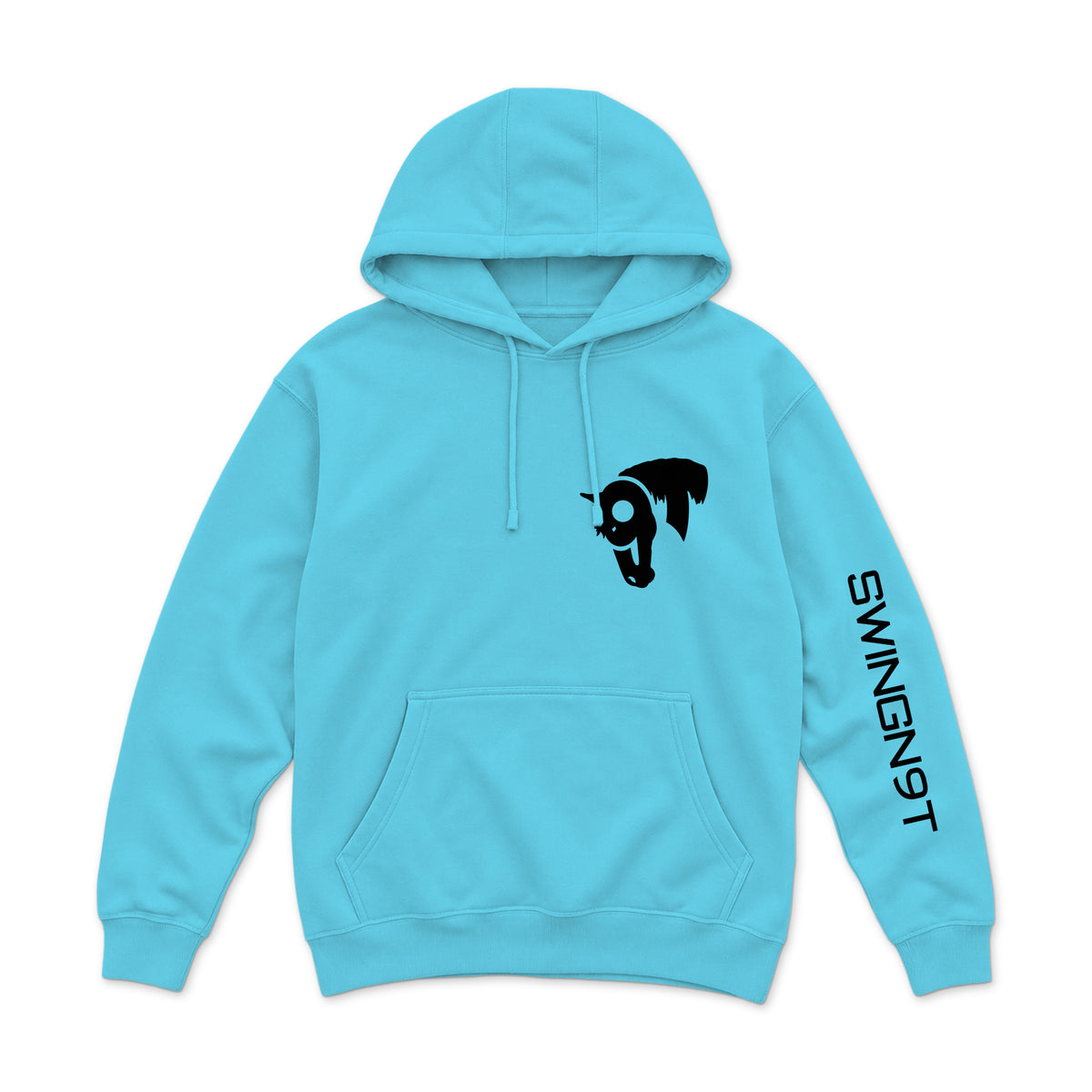 Fear No Valley Hoodie / Ocean Blue / front on white