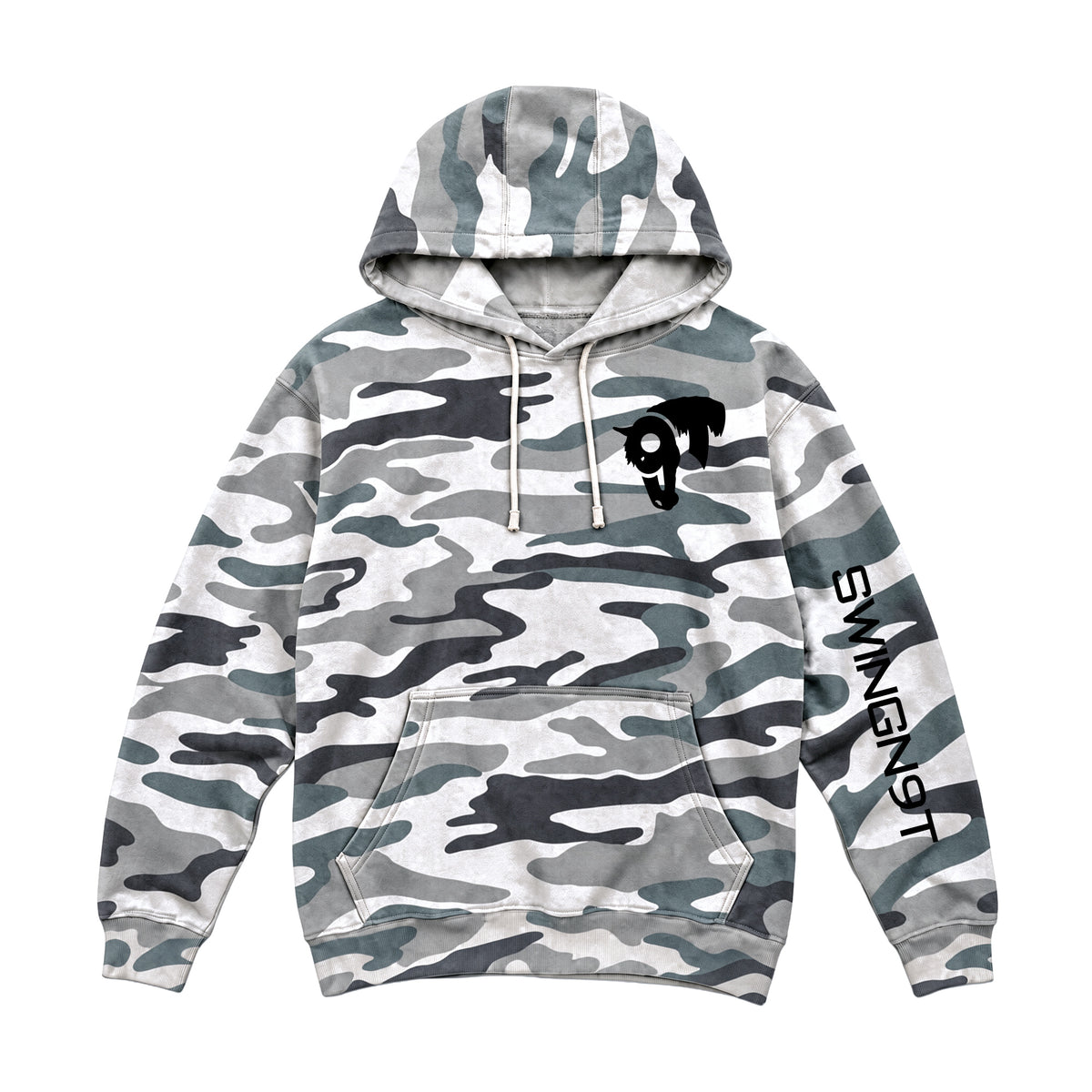 Fear No Valley Hoodie / Sage Camo / front on white