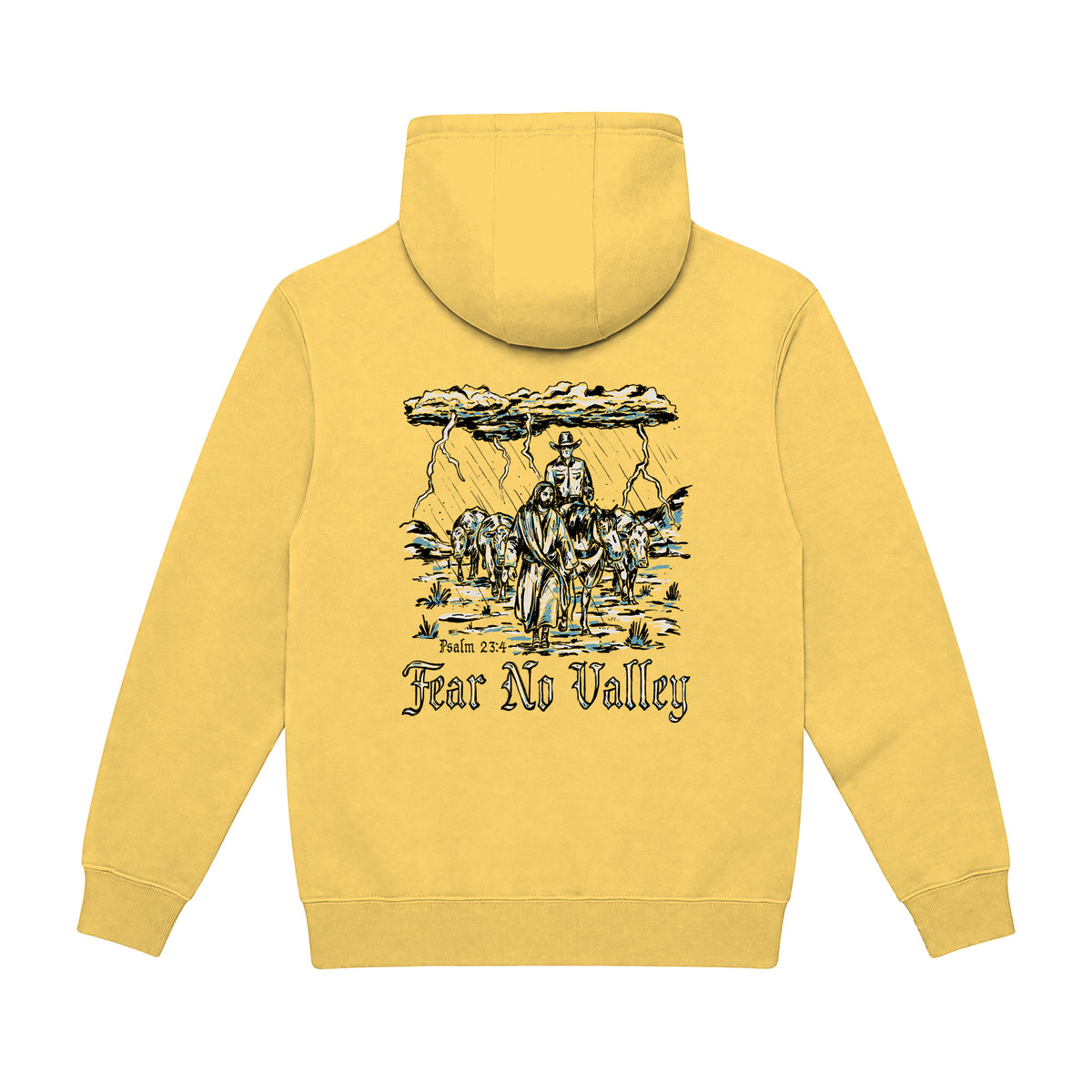 Fear No Valley Hoodie / Antique Gold / back on white