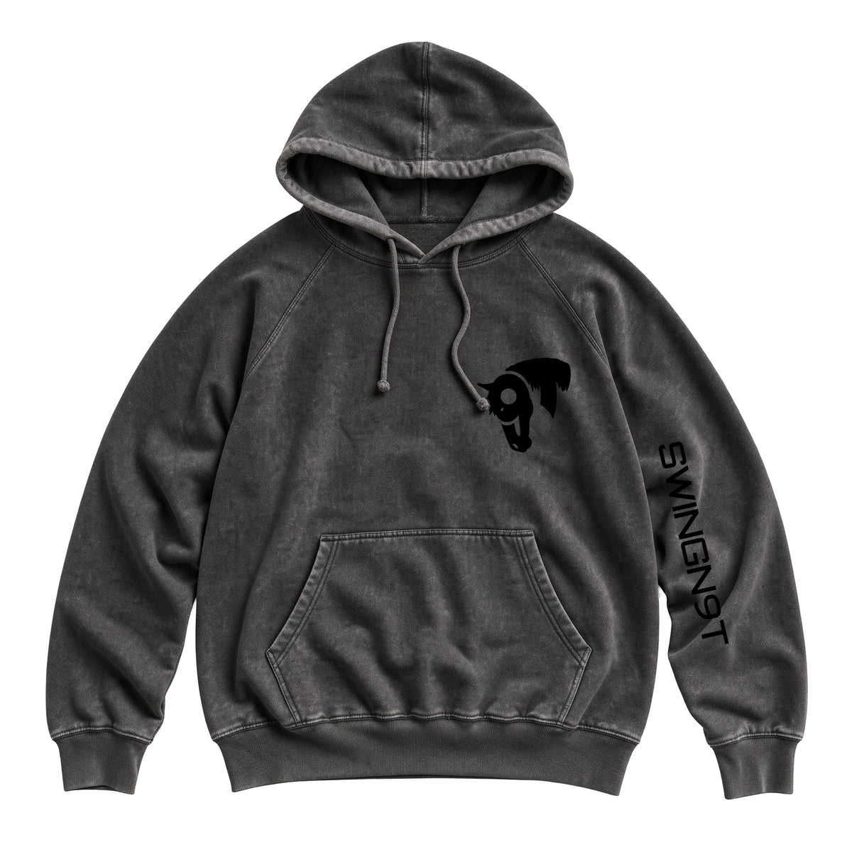 Fear No Valley Hoodie / Vintage Black / front on white