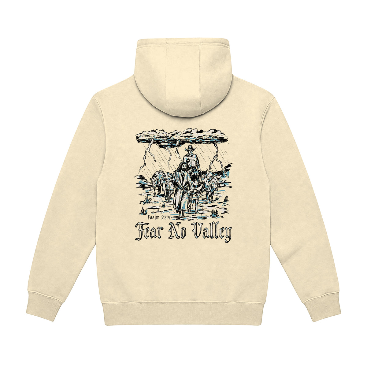 Fear No Valley Hoodie / Pina Colada / back on white
