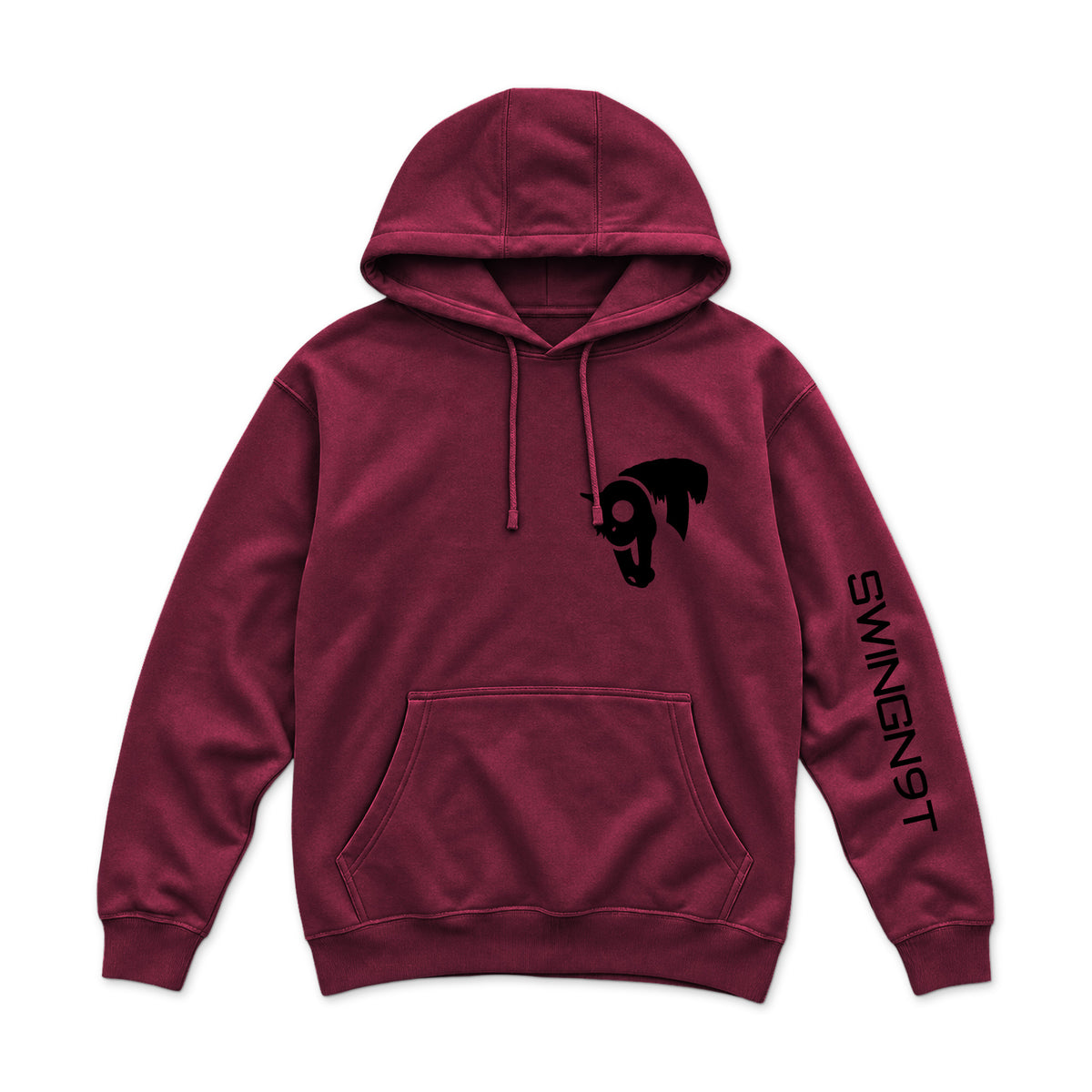 Fear No Valley Hoodie / Burgundy / front on white
