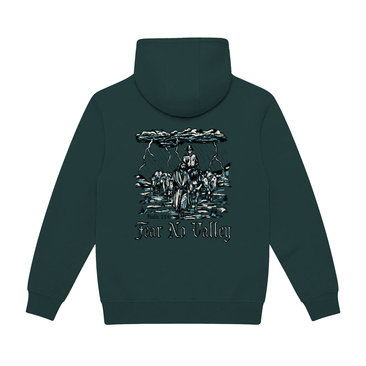 Fear No Valley Hoodie / Sport Green / back on white