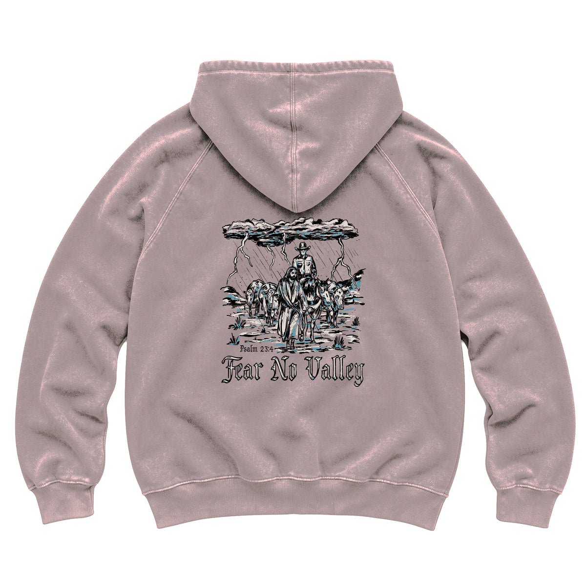 Fear No Valley Hoodie / Vintage Zinc / back on white