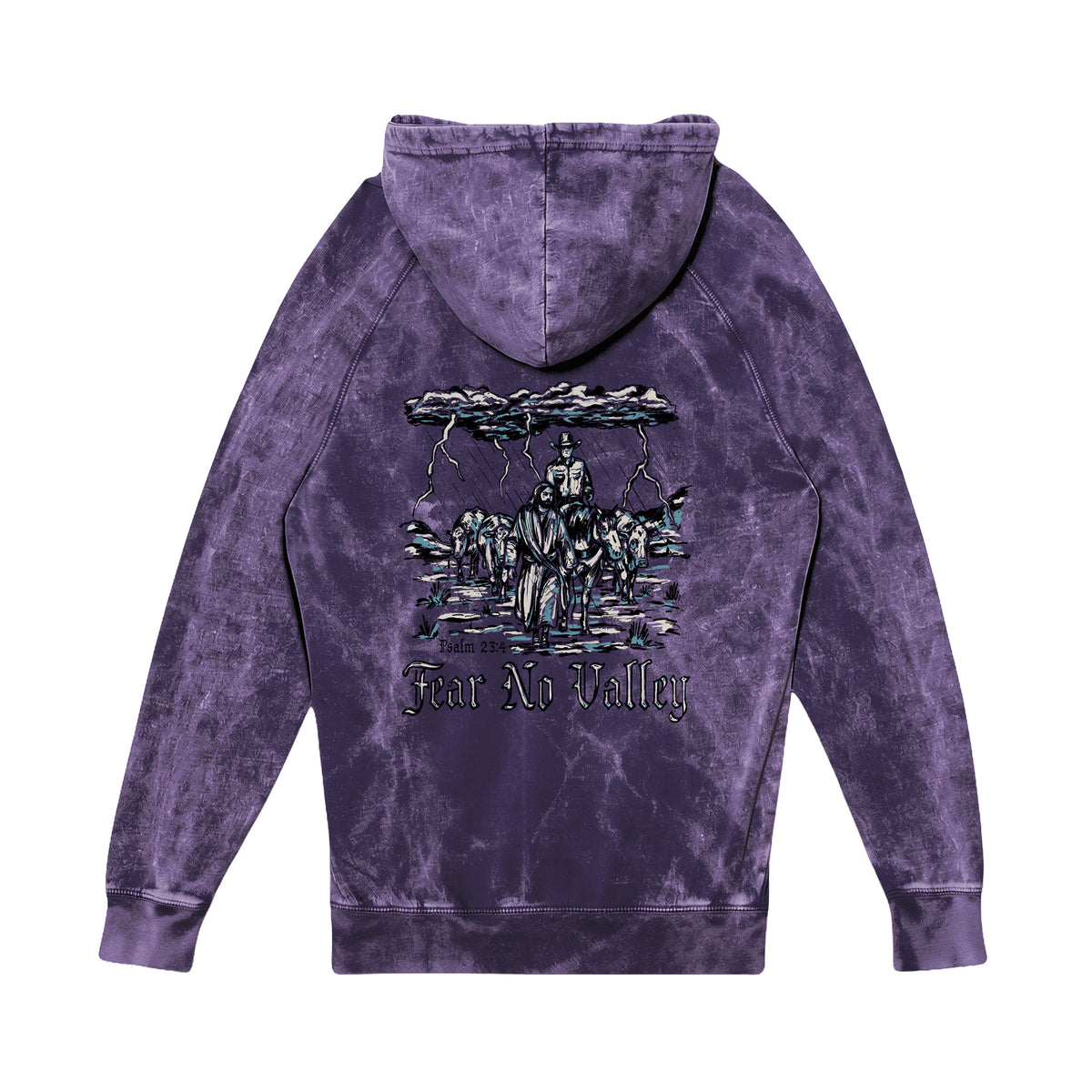 Fear No Valley Hoodie / Cloud Purple / back on white
