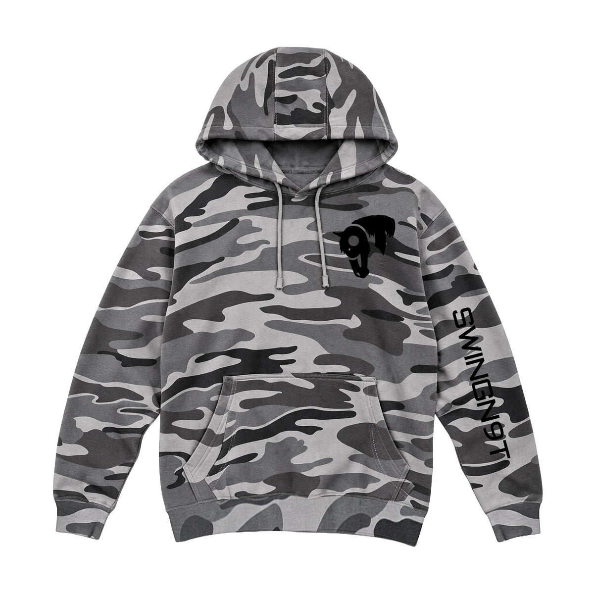 Fear No Valley Hoodie / Slate Camo / front on white