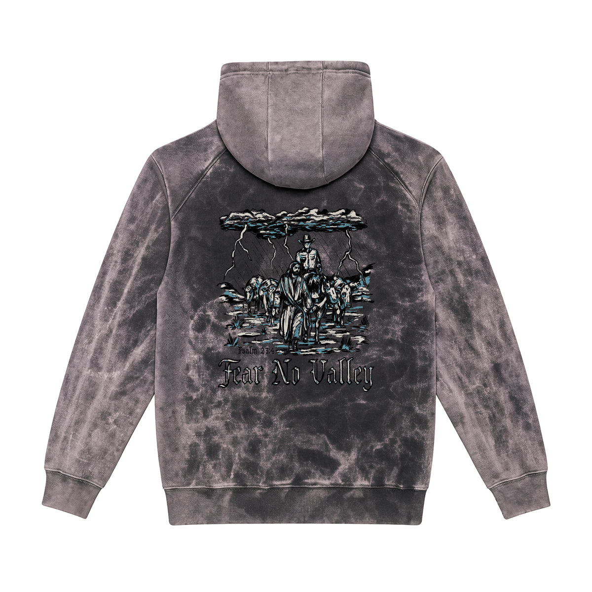 Fear No Valley Hoodie / Cloud Black / back on white