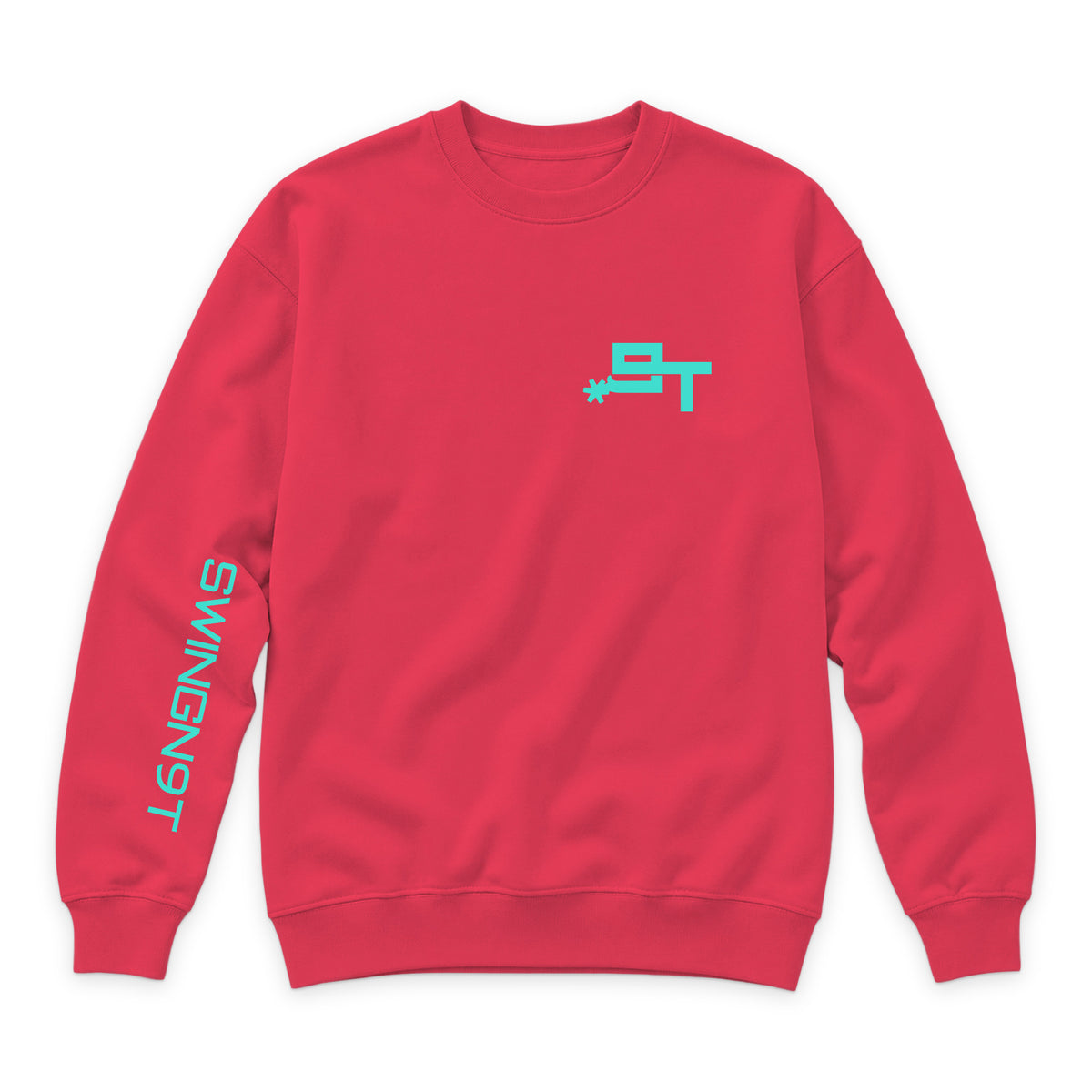 SwingN9T Crewneck — Cardinal — front view on white