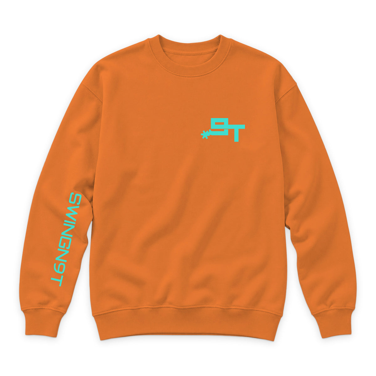 SwingN9T Crewneck — Carrot — front view on white