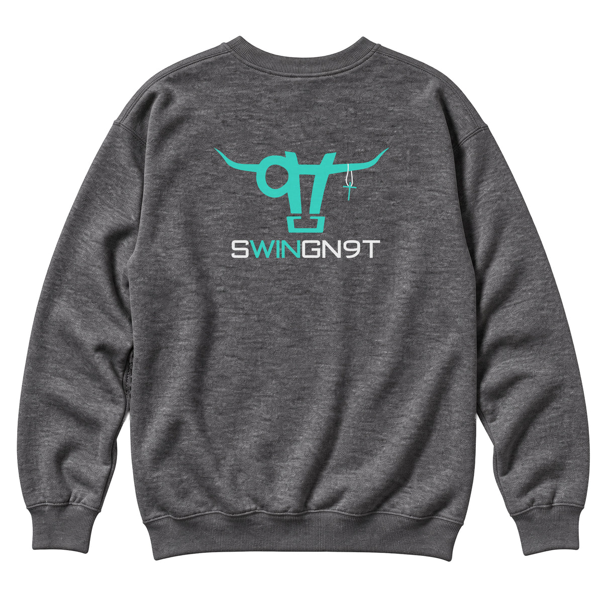 SwingN9T Crewneck / Charcoal Heather / back on white