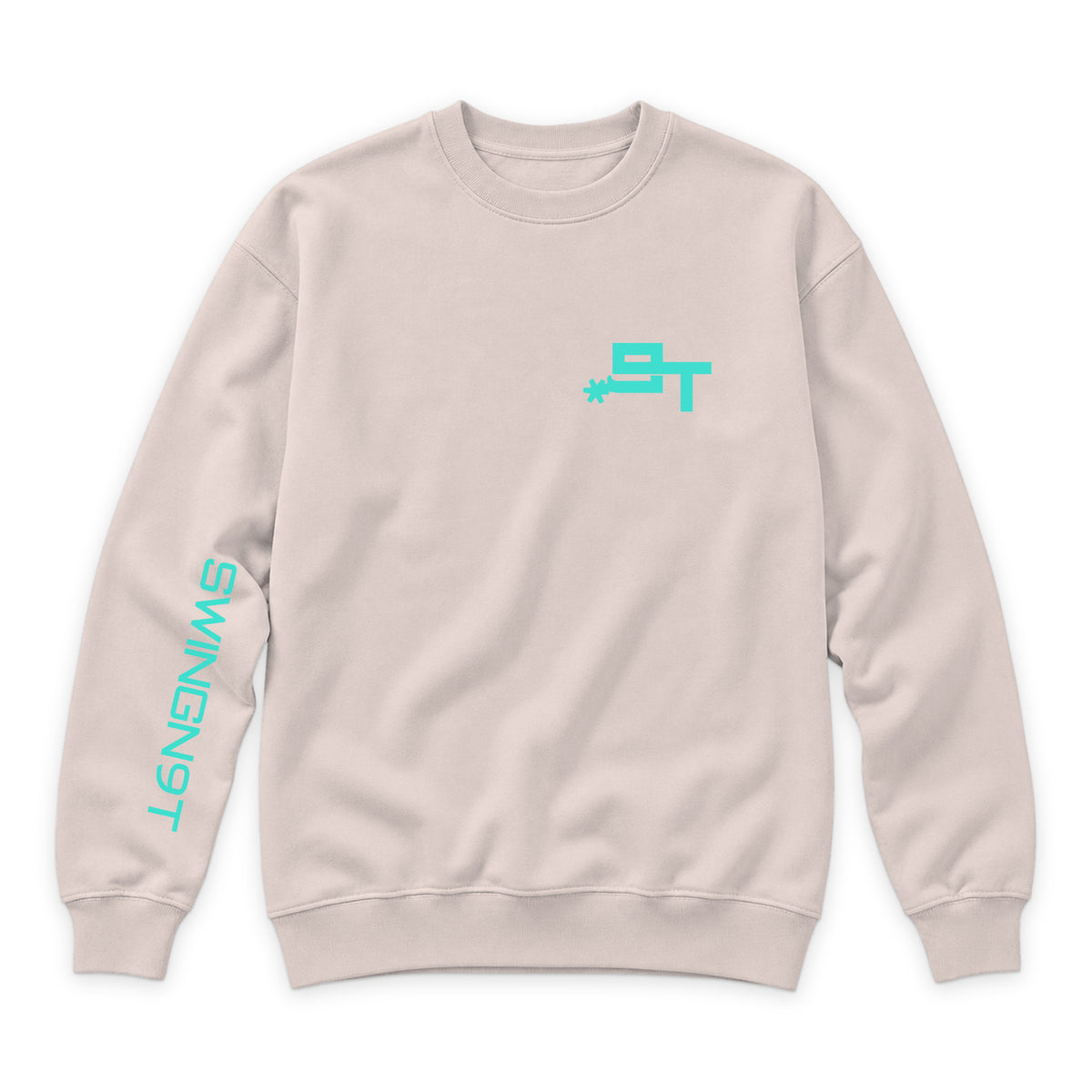 SwingN9T Crewneck — Pale Pink — front view on white