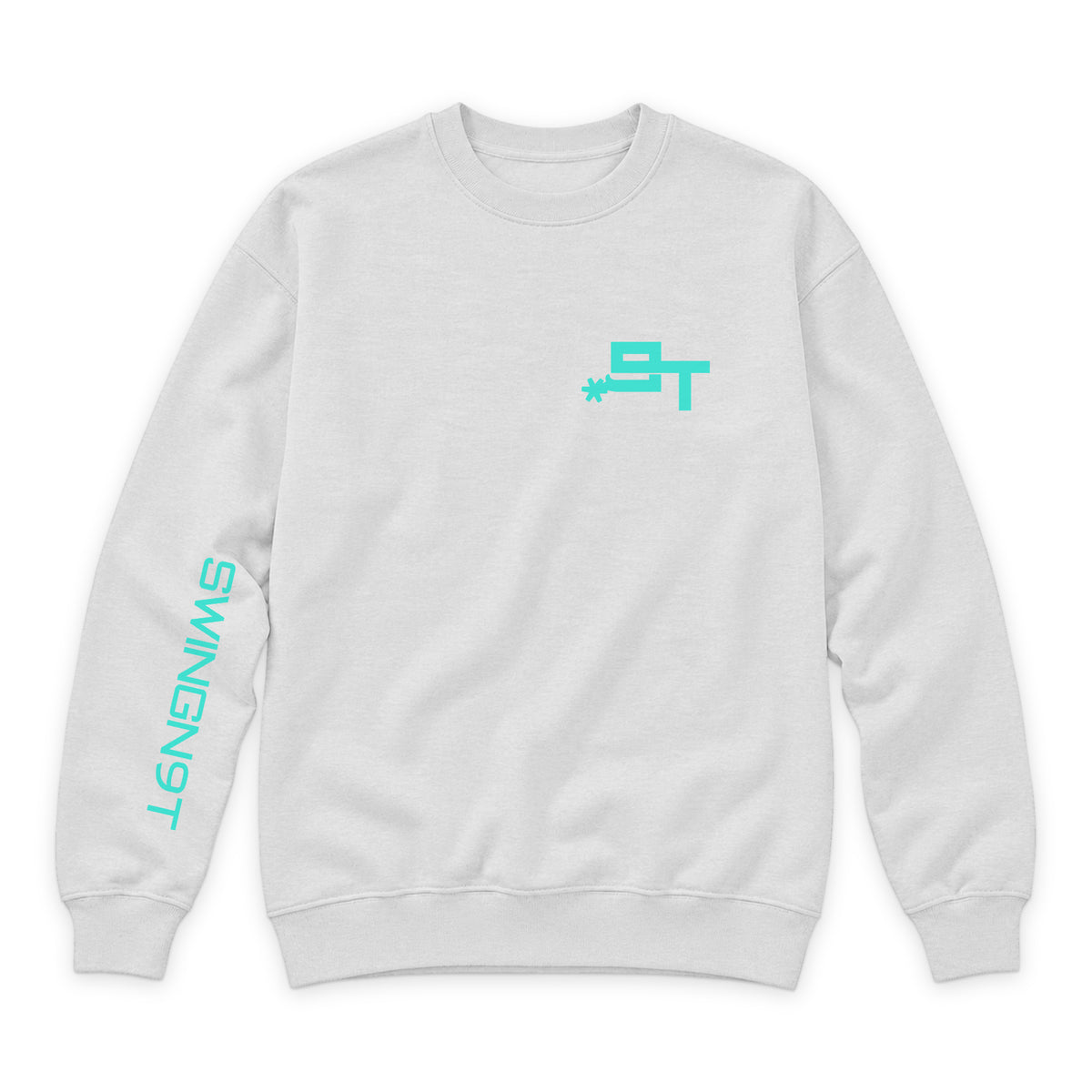 SwingN9T Crewneck — Oatmeal Heather — front view on white