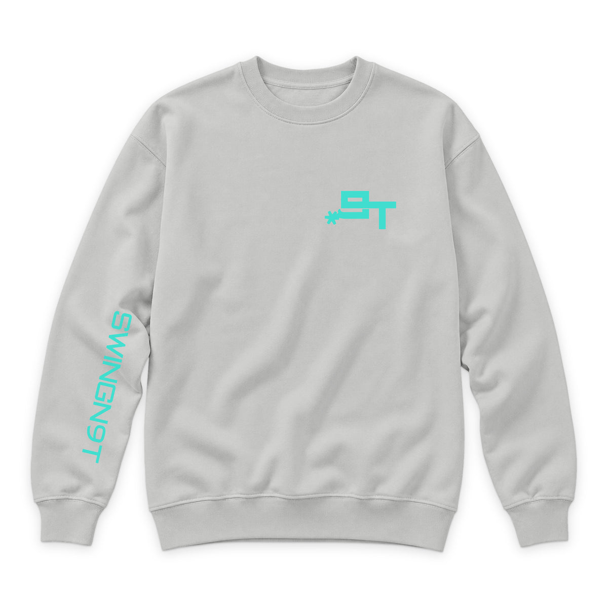 SwingN9T Crewneck — Dove Grey — front view on white