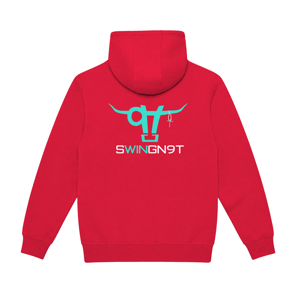 SwingN9T Hoodie / Cardinal / back on white
