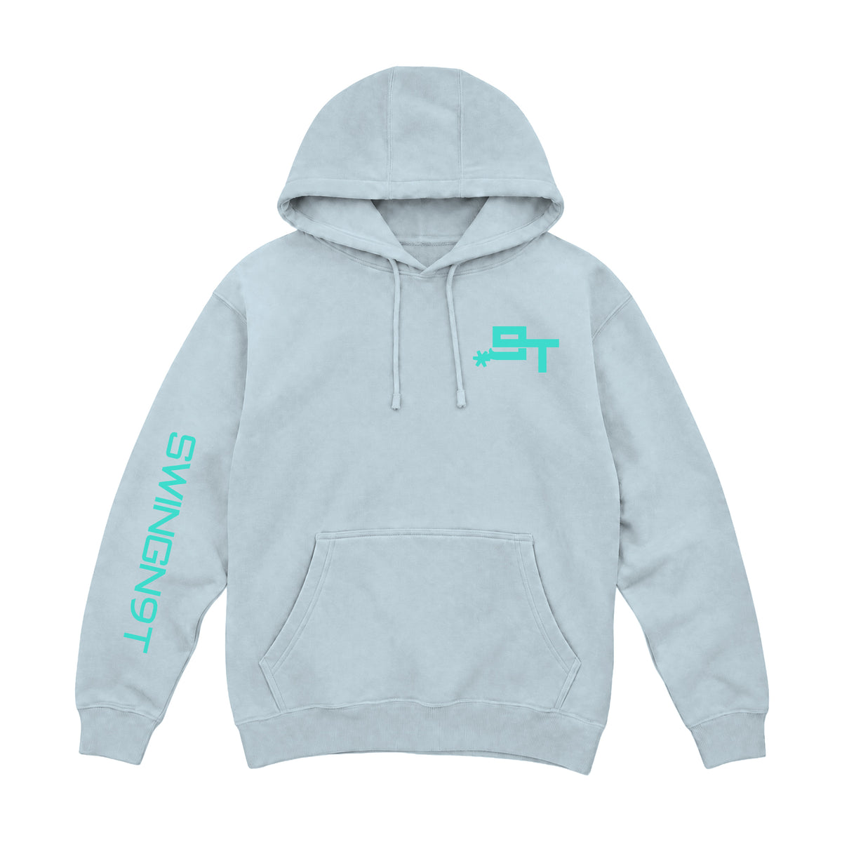 SwingN9T Hoodie / Blue Mist / front on white