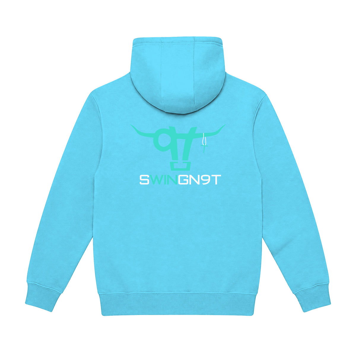 SwingN9T Hoodie / Ocean Blue / back on white