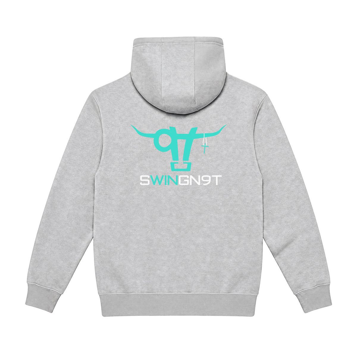 SwingN9T Hoodie / Heather Grey / back on white