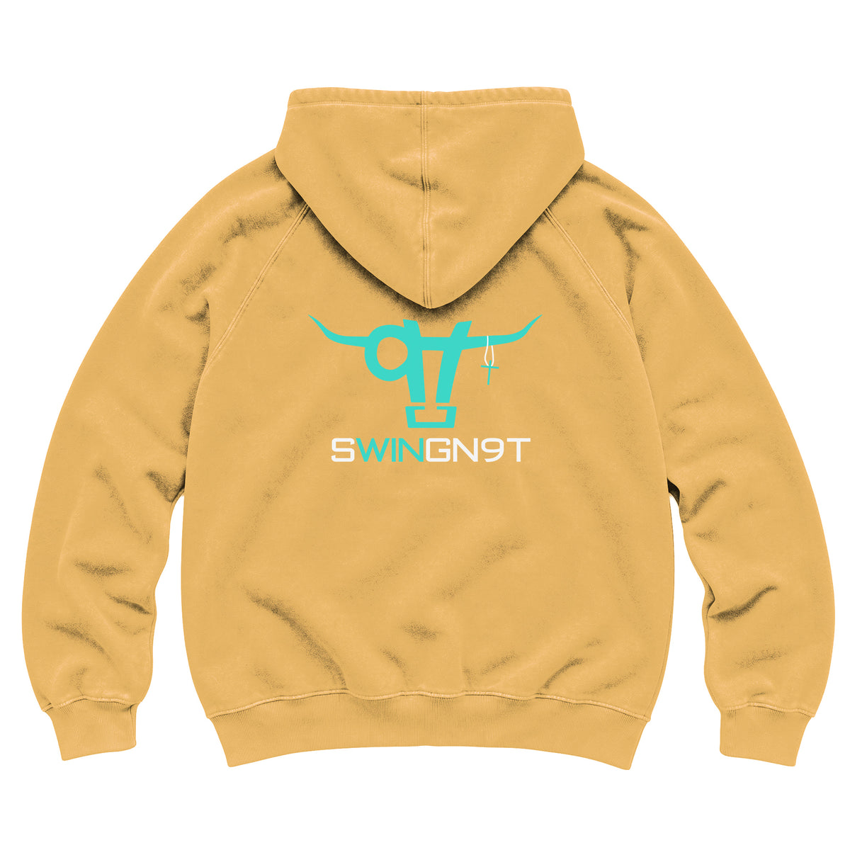 SwingN9T Hoodie / Vintage Mustard / back on white