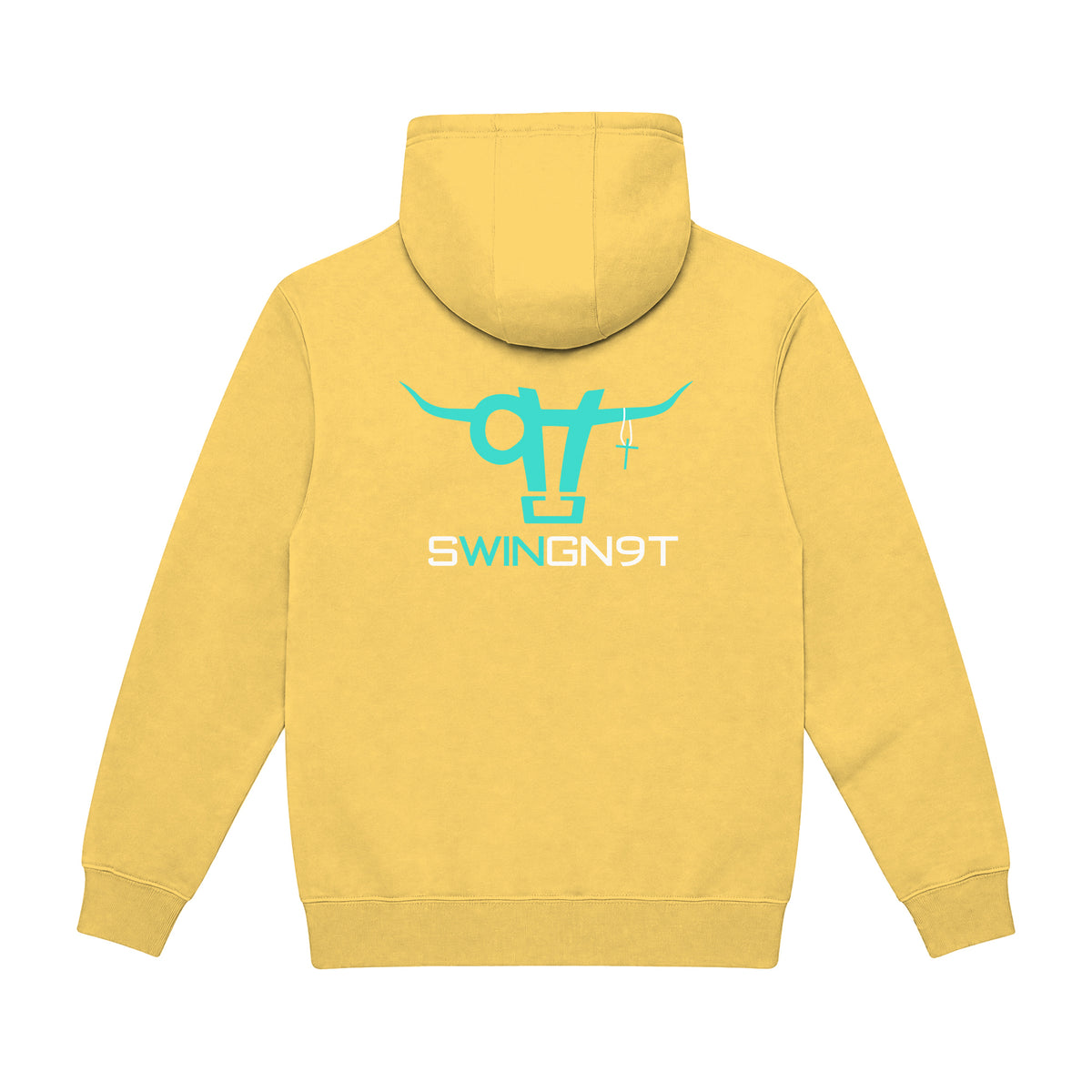 SwingN9T Hoodie / Antique Gold / back on white