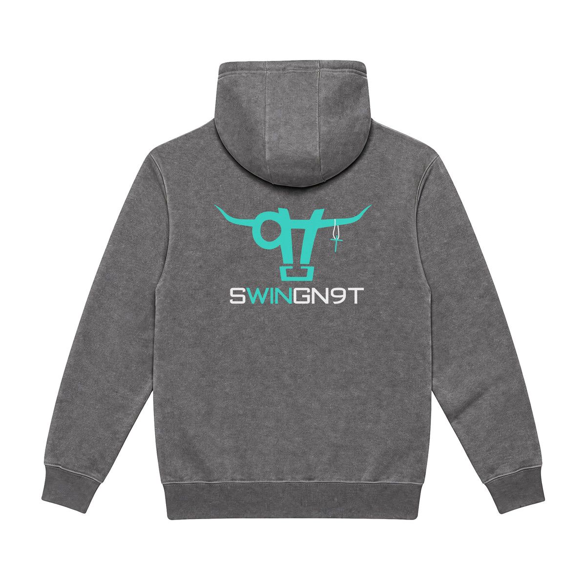 SwingN9T Hoodie / Charcoal Heather / back on white