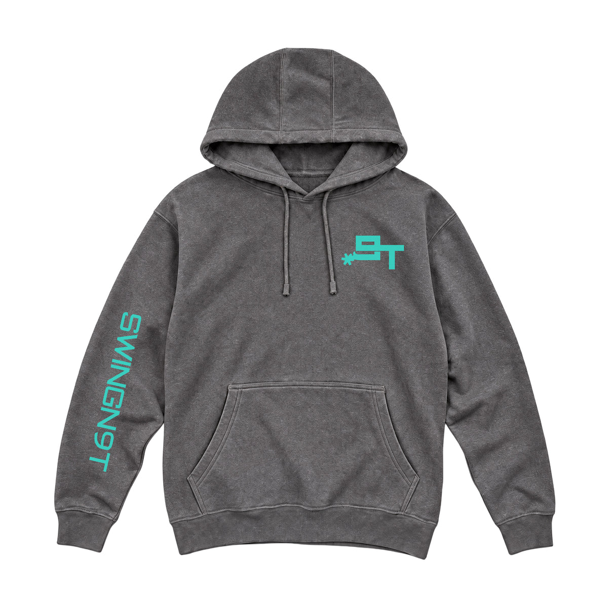 SwingN9T Hoodie / Charcoal Heather / front on white