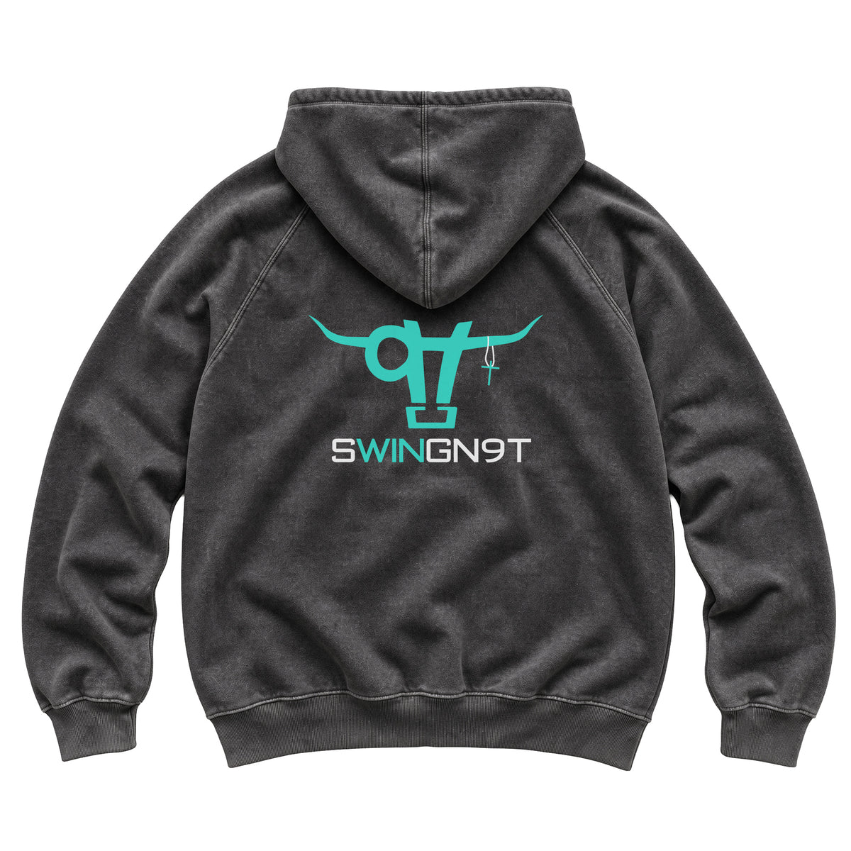 SwingN9T Hoodie / Vintage Black / back on white