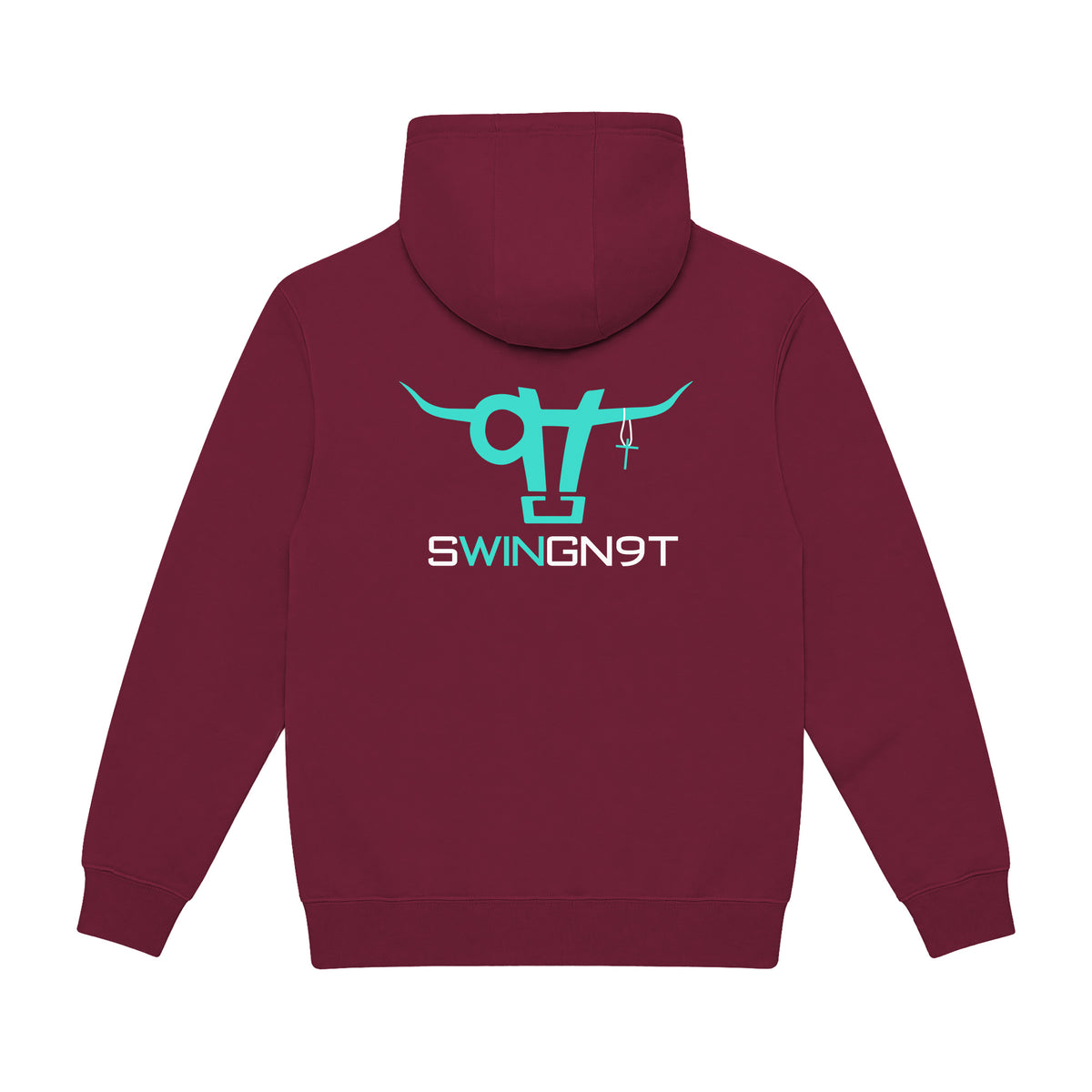 SwingN9T Hoodie / Burgundy / back on white