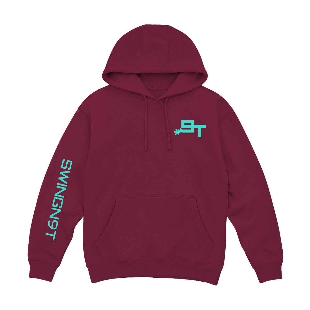 SwingN9T Hoodie / Burgundy / front on white