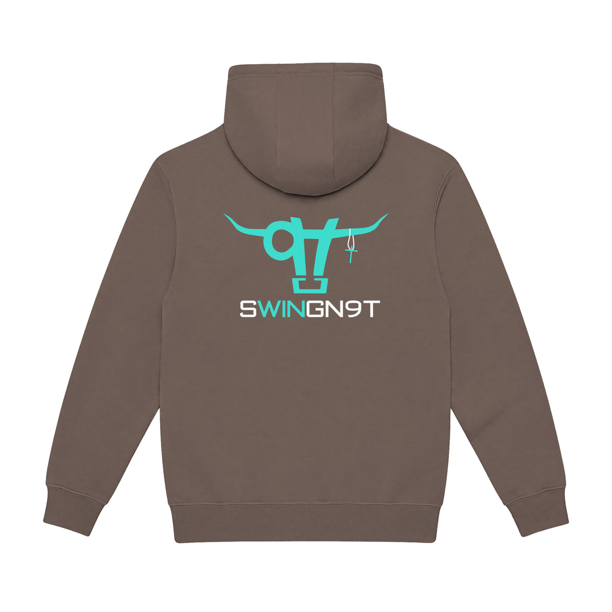 SwingN9T Hoodie / Coffee / back on white