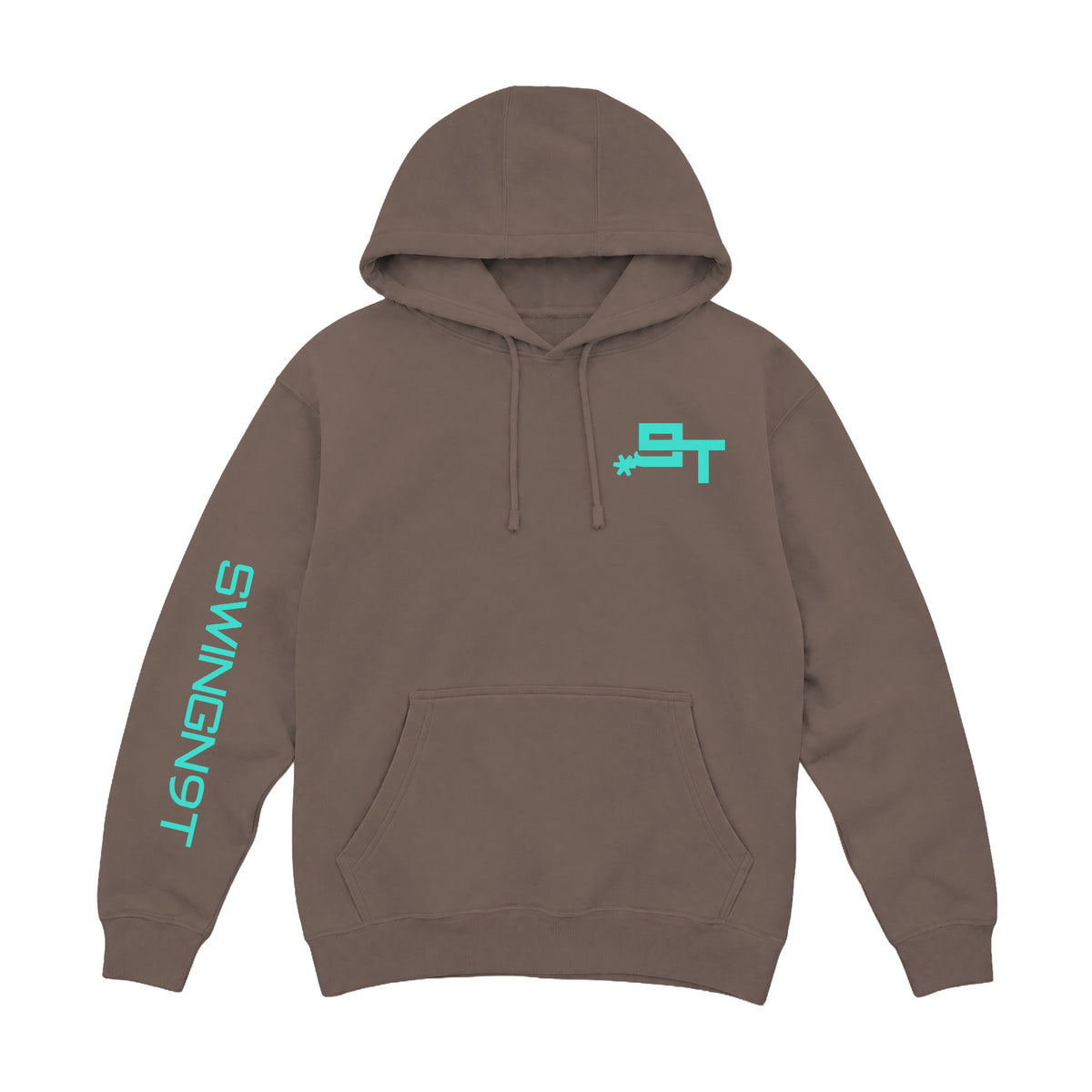 SwingN9T Hoodie / Coffee / front on white