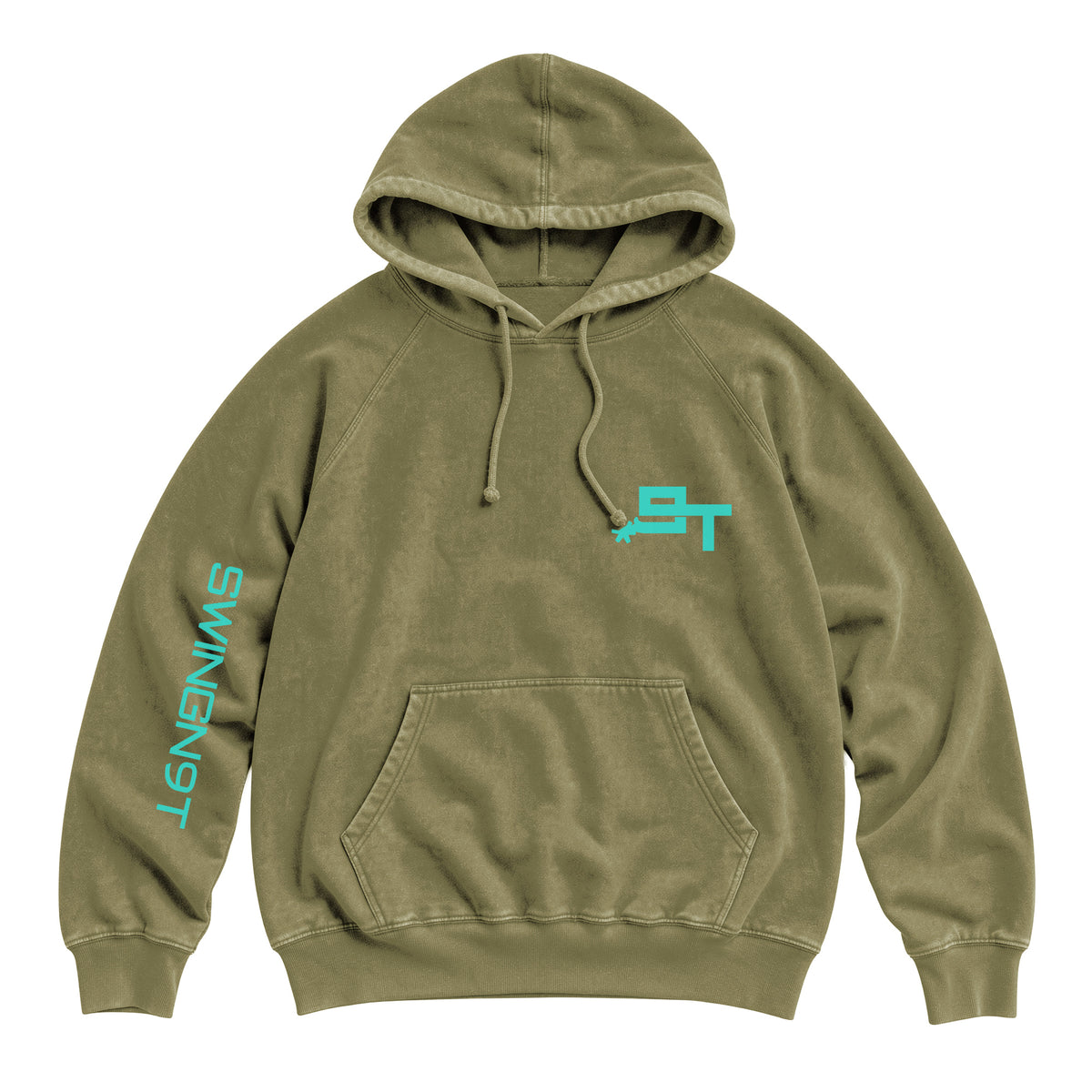 SwingN9T Hoodie / Vintage Olive / front on white