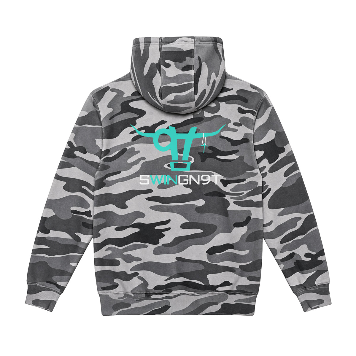SwingN9T Hoodie / Slate Camo / back on white