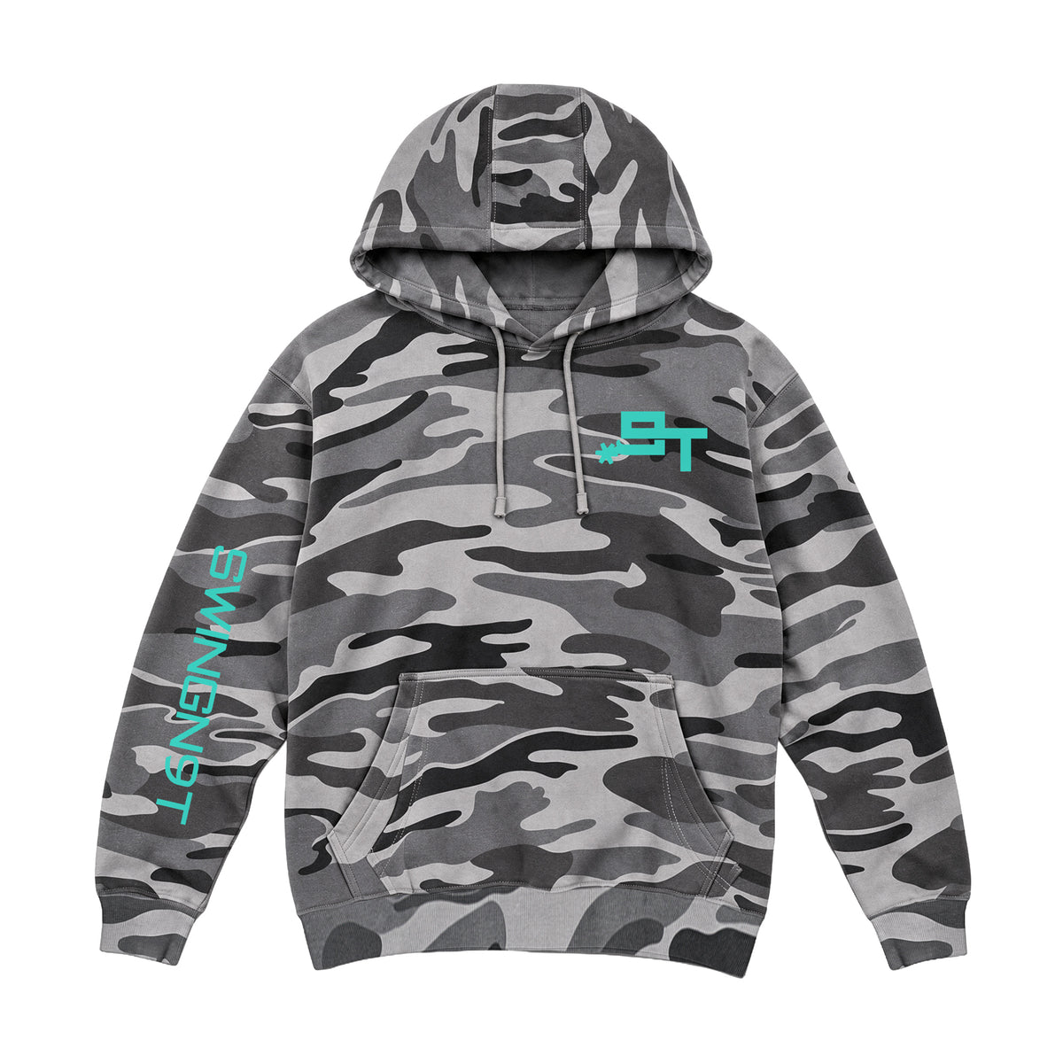 SwingN9T Hoodie / Slate Camo / front on white
