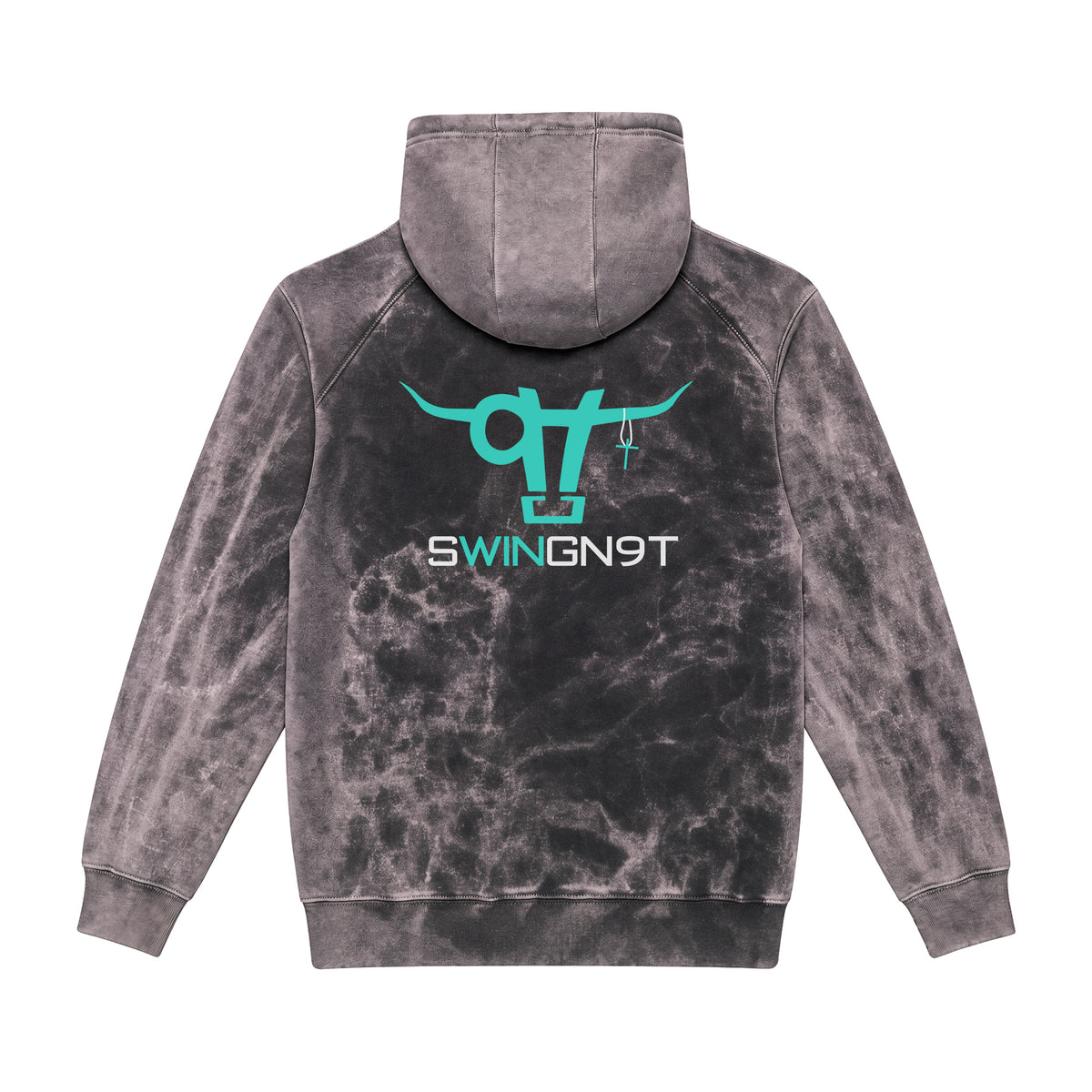 SwingN9T Hoodie / Cloud Black / back on white