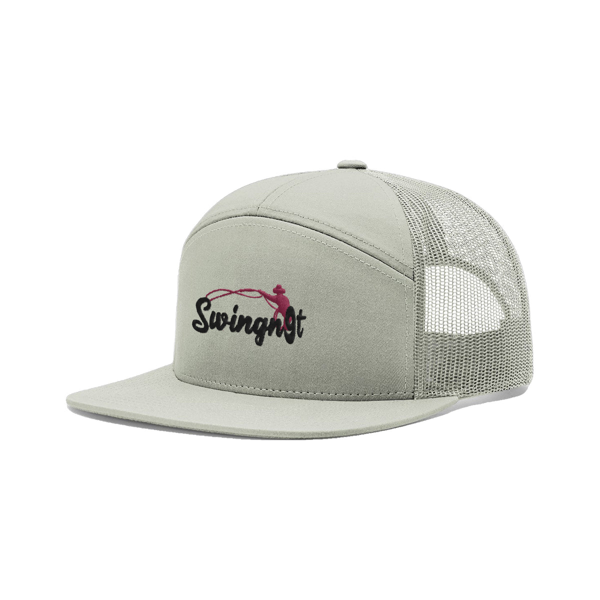 SwingN9T Roping Richardson 168 Hat / Quarry / Black/Maroon / angle on white
