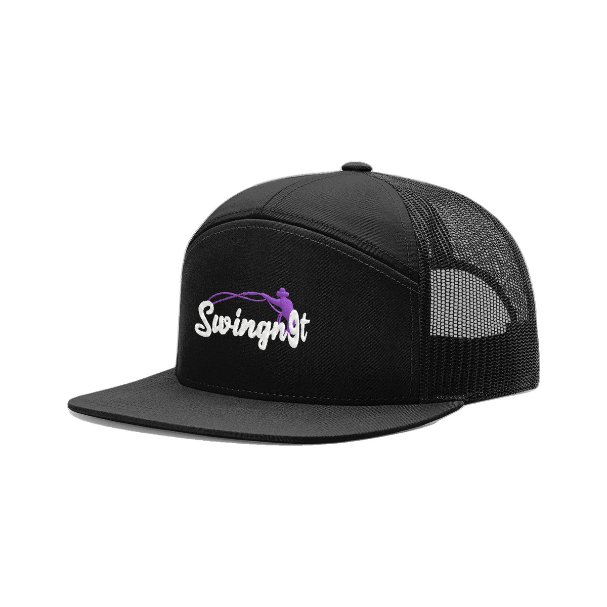 SwingN9T Roping Richardson 168 Hat / Black / White/Purple / angle on white